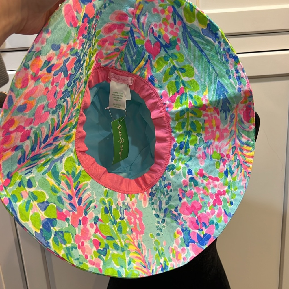 Lilly Pulitzer NWT OS Catch the Wave Beach Sun Hat - Picture 3 of 4